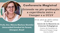 Dia 29 de abril de 2025 fue un día especial, pois tuve início la 12 edición de la maestria em Ciências Pedagógicas. A profa. Dra. Marcia Marlene Stentzler hizo un reencuentro de la formación na Pasantía y su vinculo con a UCLV. En el powerpoint de Marcia estaban imágenes de acciones comunes con nuestra universidad y programa.
Como resultado se creará un grupo de WhatsApp para que los alumnos de la maestría de allá y los de acá intercambien y uno de nuestros estudiantes deberá asumir un estudio comparado desde la formación continua en la educación.
Essa ação interinstitucional e internacional representa a capacidade do Programa em agregar ações com outras instituições para o crescimento da pesquisa e ampliação da mobilidade acadêmica.