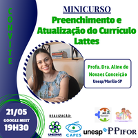 No dia 21 de maio, os alunos do Programa de Mestrado em Ensino: formação docente interdisciplinar (PPIFOR), participaram de um minicurso especial intitulado "Preenchimento e Atualização do Currículo Lattes". A atividade foi ministrada pela professora doutora Aline de Novaes Conceição, da Unesp de Marília/SP.
O evento foi realizado em parceria entre a Unespar - campus Paranavaí, Capes, Unesp, PPIFOR, além dos grupos de pesquisa GEPE e GEPPEI. A iniciativa fez parte da disciplina "A pesquisa e a pós-graduação", com o objetivo de aprimorar o conhecimento dos estudantes sobre a importância e o procedimento de manter seus currículos atualizados na plataforma Lattes, uma ferramenta fundamental para a carreira acadêmica e pesquisa.
Foi uma oportunidade valiosa para os participantes adquirirem novas habilidades e esclarecerem dúvidas, fortalecendo sua formação e preparação para o futuro acadêmico e profissional.